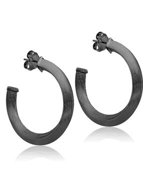 Sheila Fajl Cleo Hoops in Brushed Gunmetal